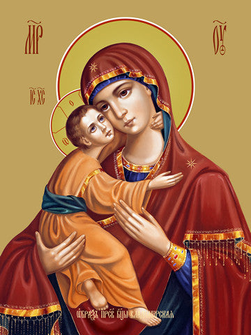 Pearl Print - Icon of the Mother of God - Vladimirskaya