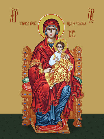 Pearl Print - Icon of the Mother of God - The Sovereign (Derjavnaya)