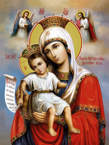 Pearl Print - Icon of the Mother of God - Dostoino Est
