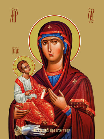 Pearl Print - Icon of the Mother of God - Troeruchitsa