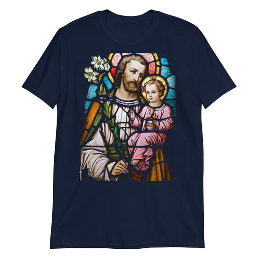 St Joseph with Jesus, the Divine Child - Short-Sleeve Unisex T-Shirt