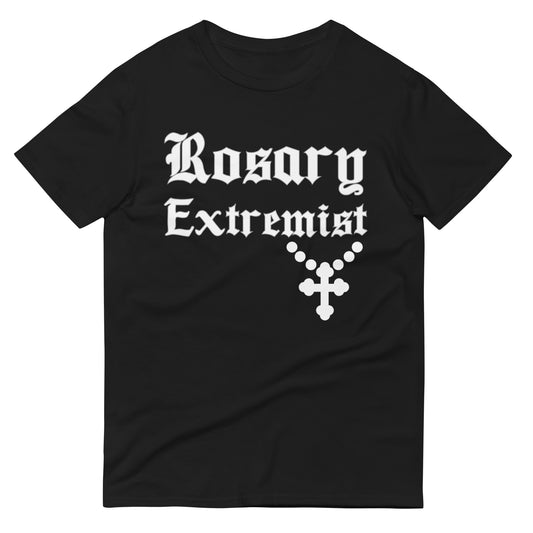 Holy Rosary Extremist Short-Sleeve T-Shirt Catholic Pray for us Virgin Mary Mother and Our Lady of all Christians