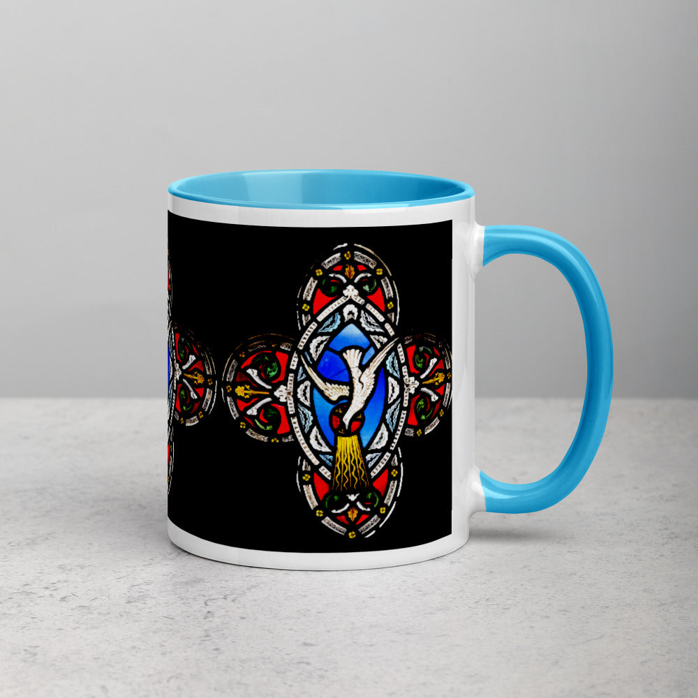 Holy Spirit Stained Glass Mug with Color Inside