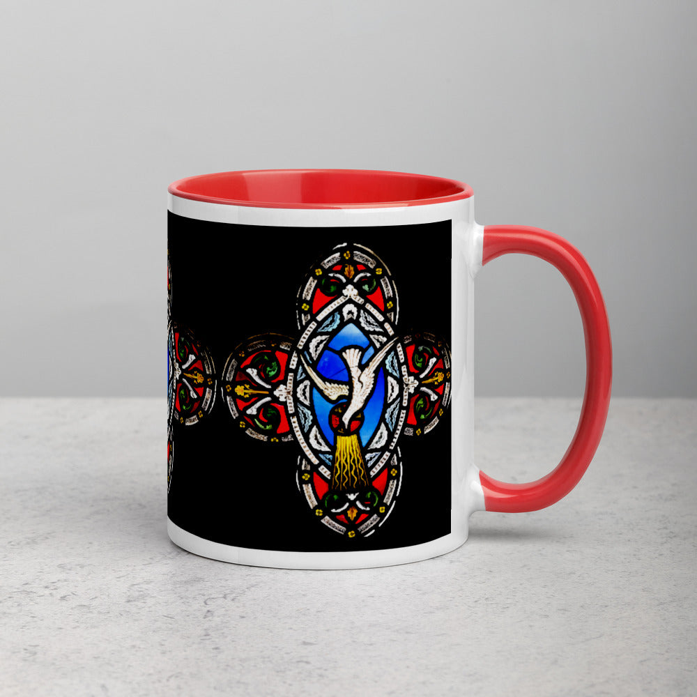 Holy Spirit Stained Glass Mug with Color Inside