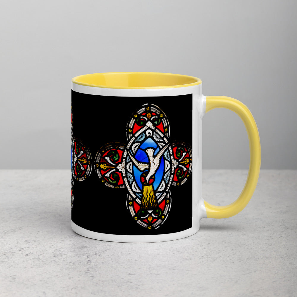 Holy Spirit Stained Glass Mug with Color Inside