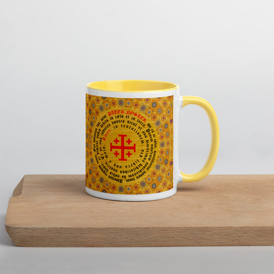 Lord's Prayer in Latin (concentric) - Mug with Color Inside