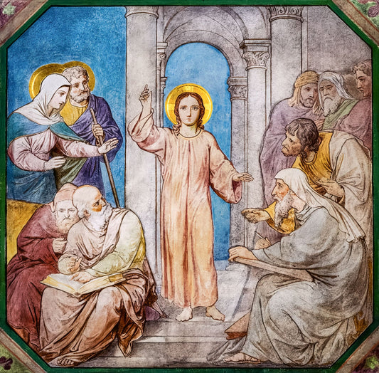 Pearl Print - Finding Jesus in the Temple Icon Icon